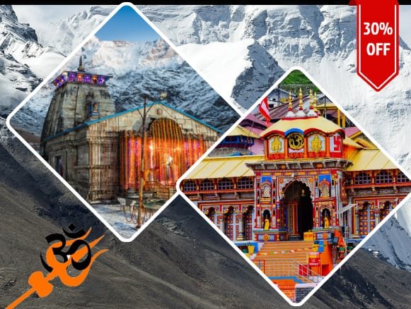 Do Dham Yatra Kedarnath and Badrinath temple tour package banner.